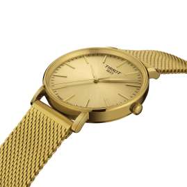 Tissot T143.410.33.021.00 Men´s Wristwatch Everytime Gold Tone