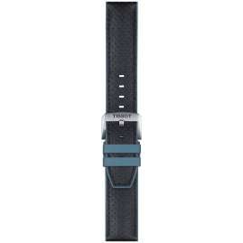Tissot T852.046.785 Watch Strap 22 mm Leather/Rubber Black-Blue