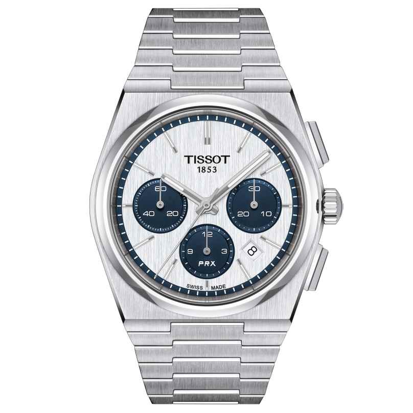 Tissot T137.427.11.011.01 Men's Watch Automatic PRX Chronograph Silver/Blue 7611608307977