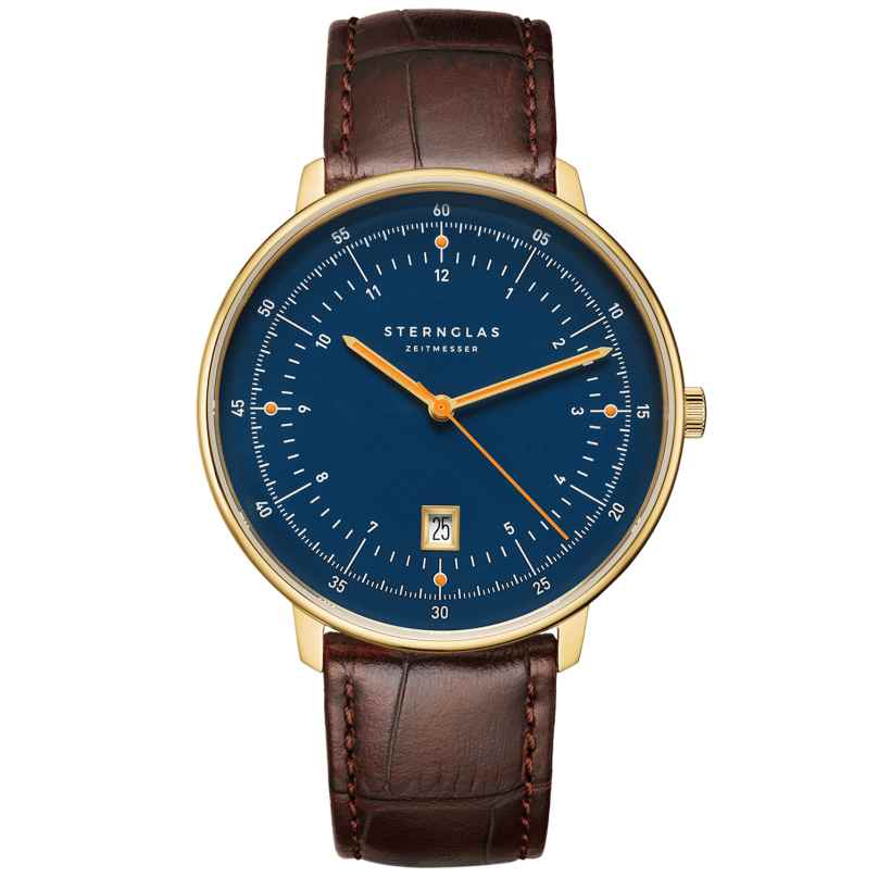 Sternglas S01-HH07-HE01 Men's Watch Quartz Hamburg Dark Blue/Gold Tone 4262417716356
