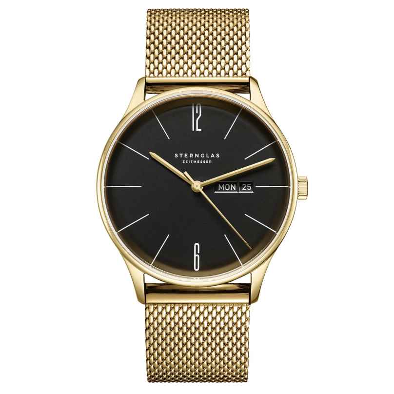 Sternglas S01-BE04-MI05 Herrenuhr Berlin Quarz Milanaise Goldfarben 4262417717018