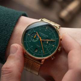 Sternglas S01-HCV22-ME09 Herren-Uhr Hamburg Chrono Edition Vintage Goldfarben