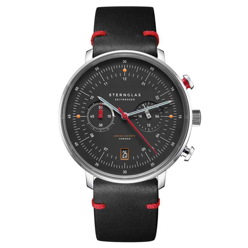 Sternglas S01-HCN03-VI29 Herrenuhr Mecha-Quartz Hamburg Chrono Neuwerk Schwarz 4262417718756