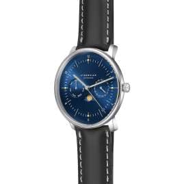 Sternglas S01-NM06-BR02 Quartz Watch Naos Moon Phase Blue/Leather Black