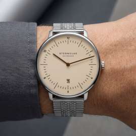 Sternglas S01-NX54-ME08 Men´s Wristwatch Quartz Naos XL Steel Strap/Sand Brown