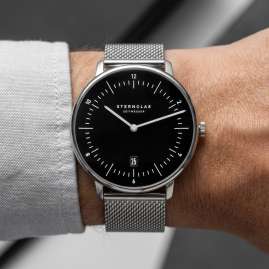 Sternglas S01-NX53-MI04 Herren-Armbanduhr Quarz Naos XL Meshband/Schwarz