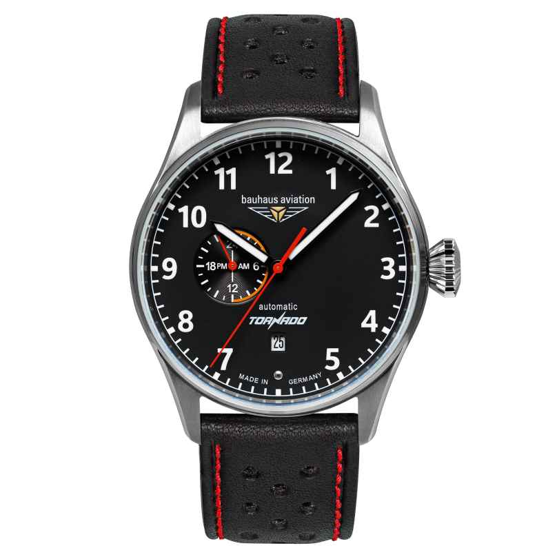 Bauhaus 2764-2 Herren-Fliegeruhr CT-BHA Tornado Automatik Schwarz 4041338276428