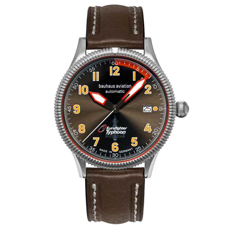 Bauhaus 2556-2 Herrenuhr Aviation BHA Eurofighter Automatik Dunkelbraun 4041338255621