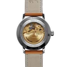 Bauhaus 2062-1 Herren-Armbanduhr Pure Automatik Leder Cognacfarben