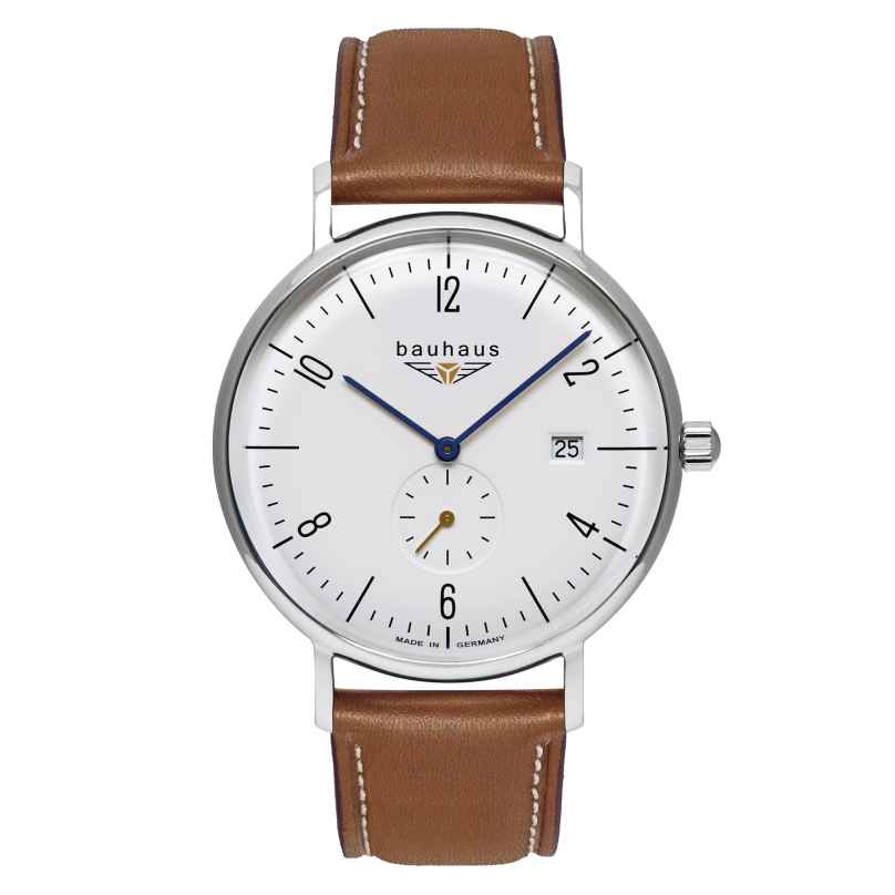 Bauhaus 2134-1 Herrenuhr Pure Quarz Kleine Sekunde Braun 4041338213416