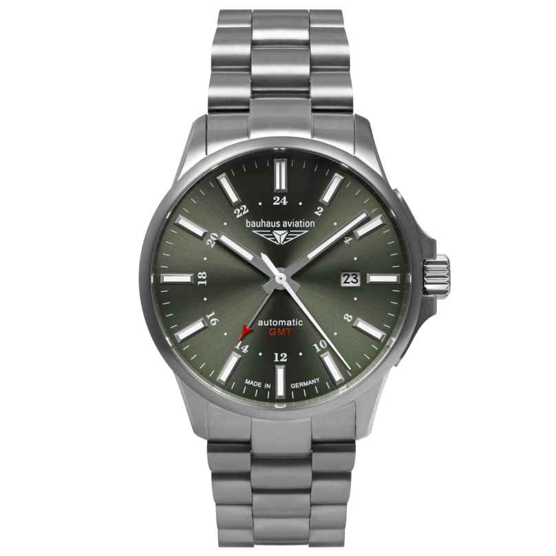 Bauhaus 2868M-4 Aviation Men's Pilot Watch Automatic GMT Titanium 4041338286892