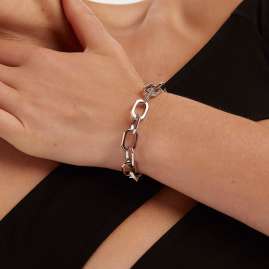 P D Paola PU02-151-U Ladies' Bracelet Small Signature Silver Tone