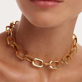 P D Paola CO01-381-U Damen-Halskette Large Signature Chain goldfarben