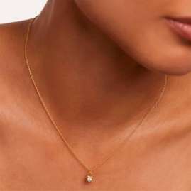 P D Paola CO01-487-U Damen-Halskette Vorhängeschloss Silber vergoldet