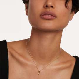 PDPaola CO01-510-U Damen-Halskette Vorhängeschloss Herz Silber vergoldet