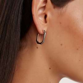 P D Paola AR02-415U Women's Earrings Signature Link Silver Tone