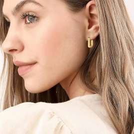 P D Paola AR01-503-U Women's Hoop Earrings Gold Plated Silver