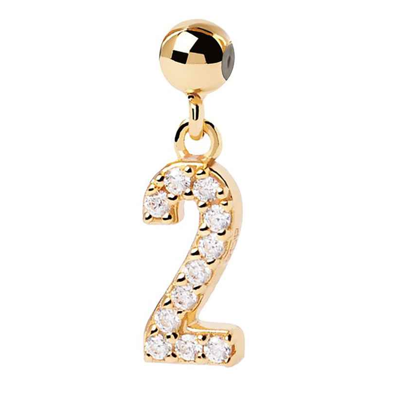 PDPaola CH01-008-U Charm Pendant Numeral 2 gold plated 8435511726064