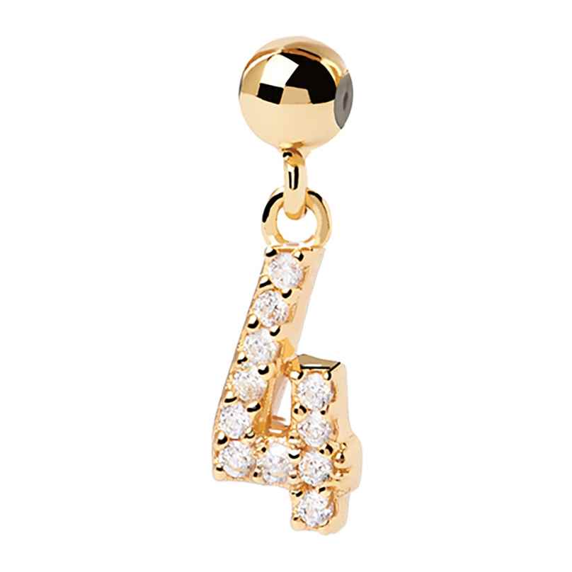 PDPaola CH01-006-U Charm Pendant Numeral 4 gold plated 8435511726088