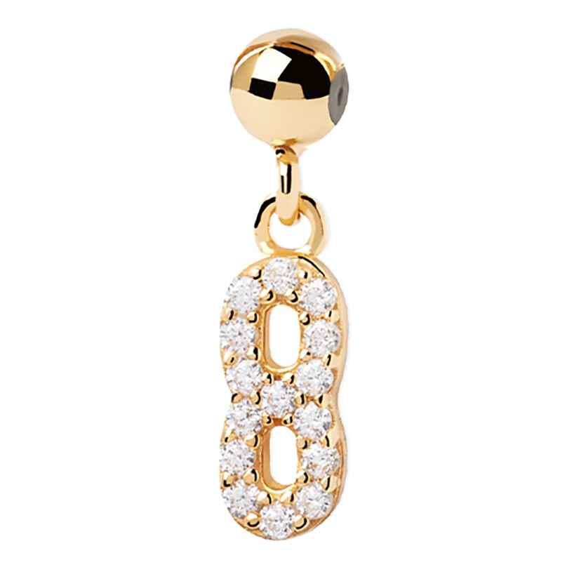 PDPaola CH01-002-U Charm Pendant Numeral 8 gold plated 8435511726125