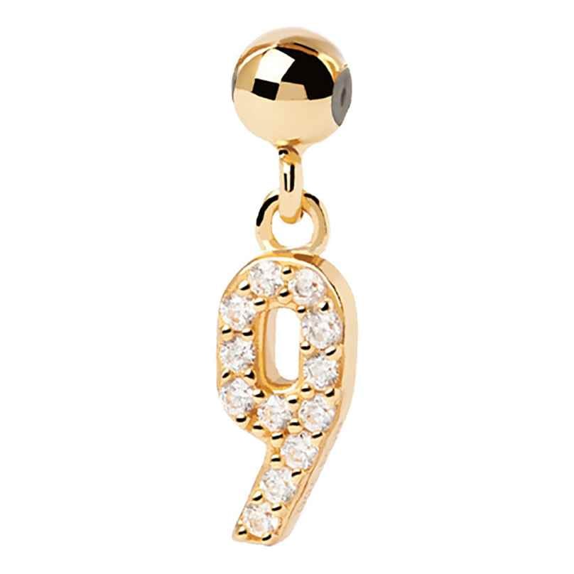 PDPaola CH01-001-U Charm Pendant Numeral 9 gold plated 8435511726132