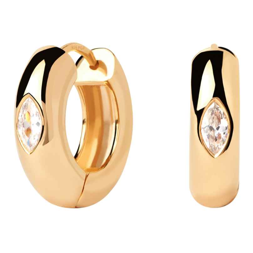 PDPaola AR01-912-U Women's Hoop Earrings Ura Gold Plated Silver 8435511743696