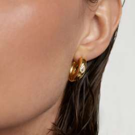 PDPaola AR01-912-U Women's Hoop Earrings Ura Gold Plated Silver