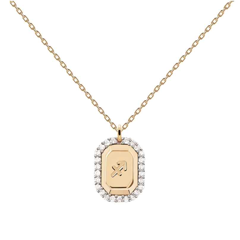 PDPaola CO01-576-U Damen-Halskette Sternzeichen Schütze Silber vergoldet 8435511745805