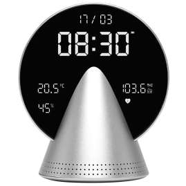 Lexon LR156GA3 Radiowecker Conic Clock Glacier Alu Silberfarben