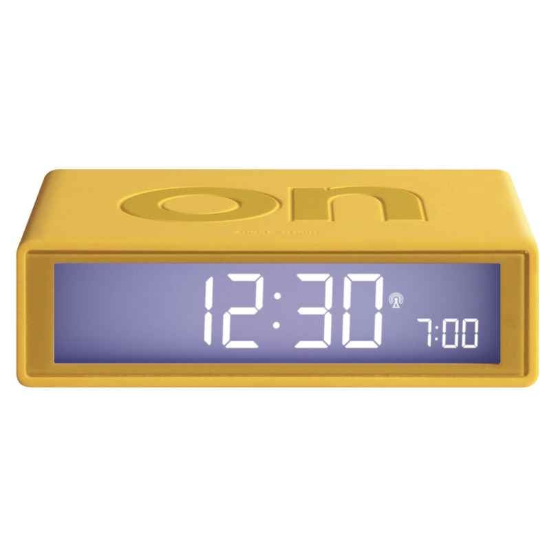 Lexon LR150J9 Alarm Clock Flip+ Rubber Yellow Radio-Controlled 3660491121355
