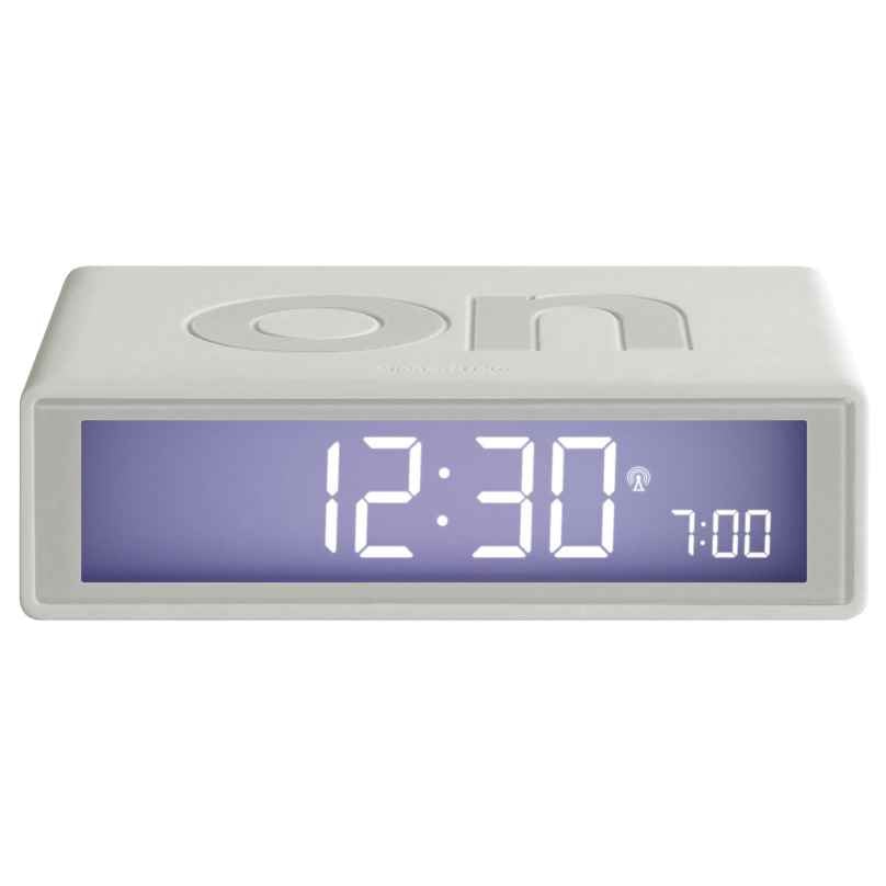 Lexon LR150W9 Radio-Controlled Alarm Clock Flip+ Rubber White 3660491121409