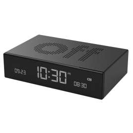 Lexon LR152N Digital Alarm Clock Flip Premium Black