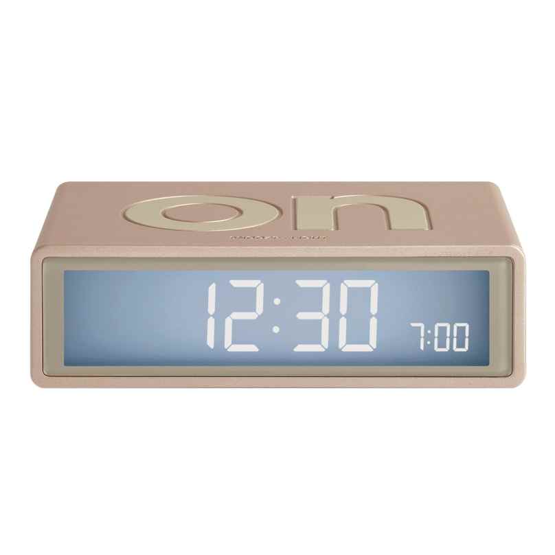 Lexon LR150D1 Alarm Clock Flip+ Rubber Gold Radio-Controlled 3660491203693