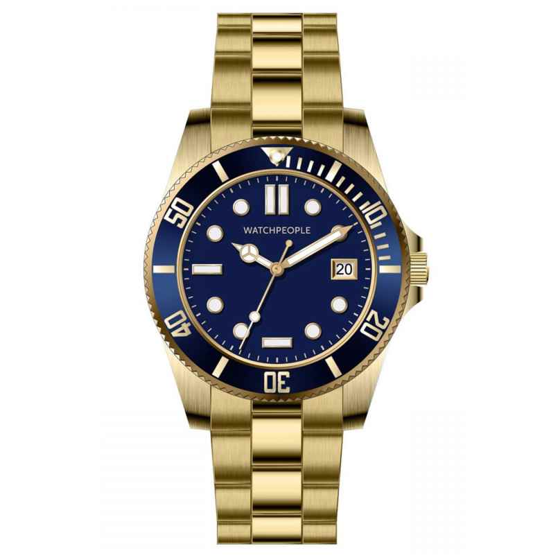 Watchpeople BSG007-01 Brown Sugar Men's Wristwatch Flat Iron Gold Tone/Blue 4251511707162