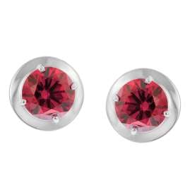 Acalee 70-1049-07 Women's Stud Earrings 925 Silver Ruby Red Cubic Zirconia