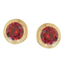 Acalee 70-1050-16 Damen-Ohrringe 925 Silber Vergoldet Zirkonia Granat-Rot