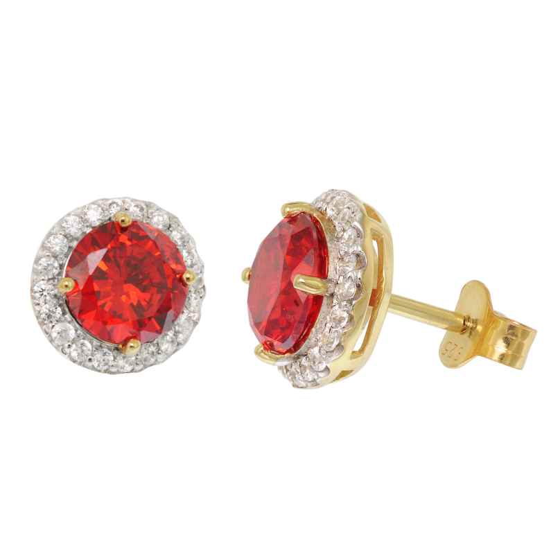 Acalee 70-1048-10 Women's Stud Earrings Gold-Plated 925 Silver Orange-Red 4262511286533