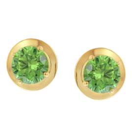 Acalee 70-1050-11 Ladies' Stud Earrings Gold-Plated 925 Silver Green Zirconia