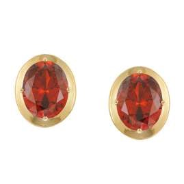 Acalee 70-1052-16 Women's Earrings Gold-Plated 925 Silver Garnet Red Zirconia