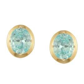 Acalee 70-1052-02 Women's Earrings Gold-Plated 925 Silver Aquamarine Blue