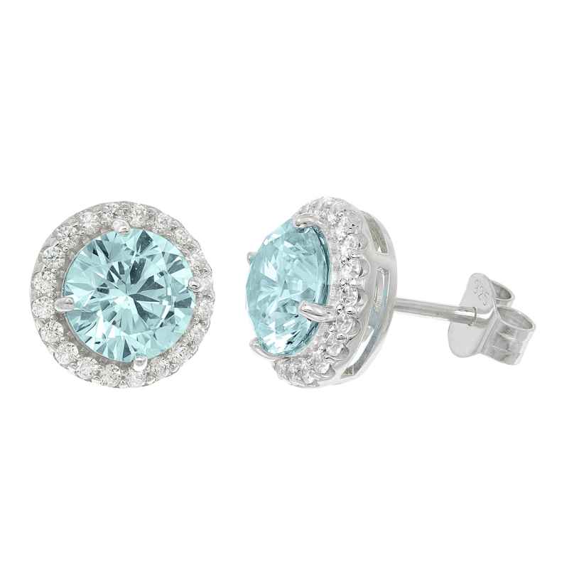 Acalee 70-1047-03 Damen-Ohrringe 925 Silber Zirkonia-Ohrstecker Swiss Blau 4262511286502