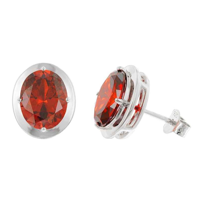Acalee 70-1051-16 Damen-Ohrringe 925 Silber Zirkonia-Ohrstecker Granatrot 4262511287776