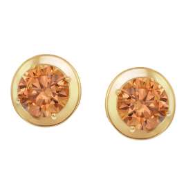 Acalee 70-1050-17 Damen-Ohrringe 925 Silber Vergoldet Champagne Zirkonia
