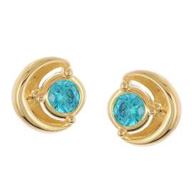 Acalee AC8894-04 Damen Ohrstecker 925 Silber Vergoldet Zirkonia London-Blau