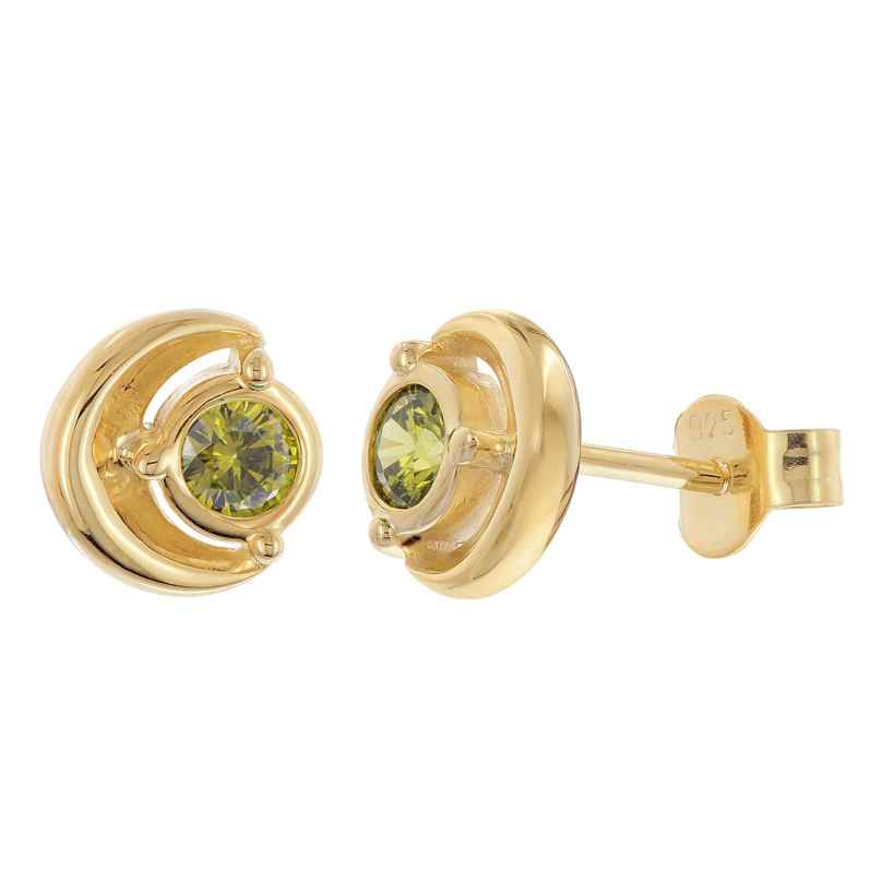 Acalee AC8894-19 Damen Ohrringe Silber Vergoldet Zirkonia-Stecker Olivgrün 4262511289015