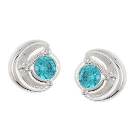 Acalee AC8888-04 Damen Ohrringe 925 Silber Ohrstecker Zirkonia London-Blau