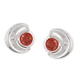 Acalee AC8888-16 Damen Ohrringe 925 Silber Ohrstecker Zirkonia Granatrot