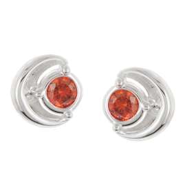 Acalee AC8888-07 Damen Ohrringe 925 Silber Ohrstecker Zirkonia Rot