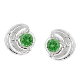Acalee AC8888-11 Damen Ohrringe 925 Silber Ohrstecker Zirkonia Grün