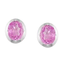 Acalee 28804-09 Damen-Ohrringe 925 Silber Zirkonia-Ohrstecker Pink